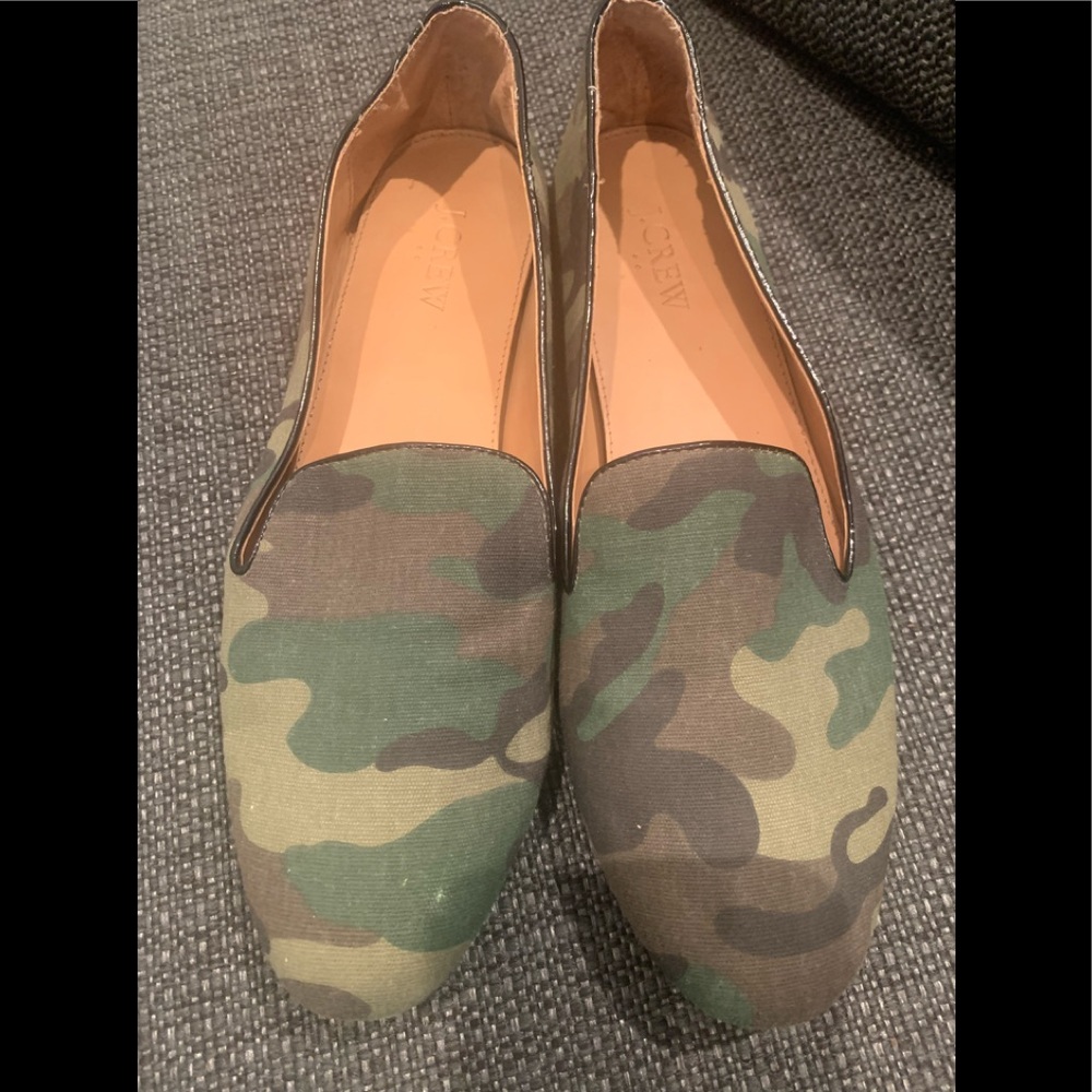 J CREW- Camo Flats, Size 10